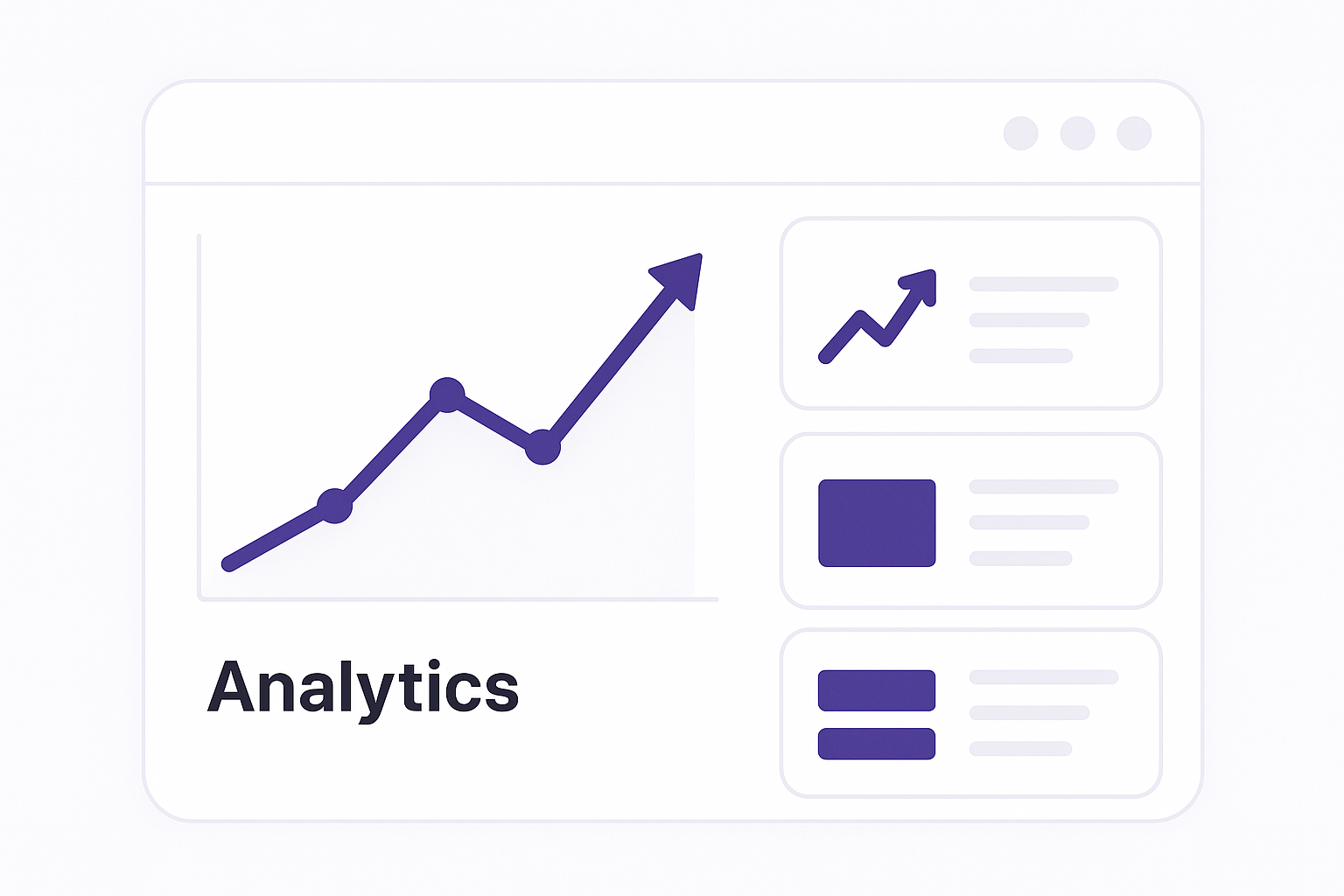 Analytics dashboard with upward graph